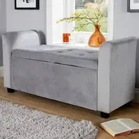 Verona Sleigh Window Seat with Storage - Green, Velvet