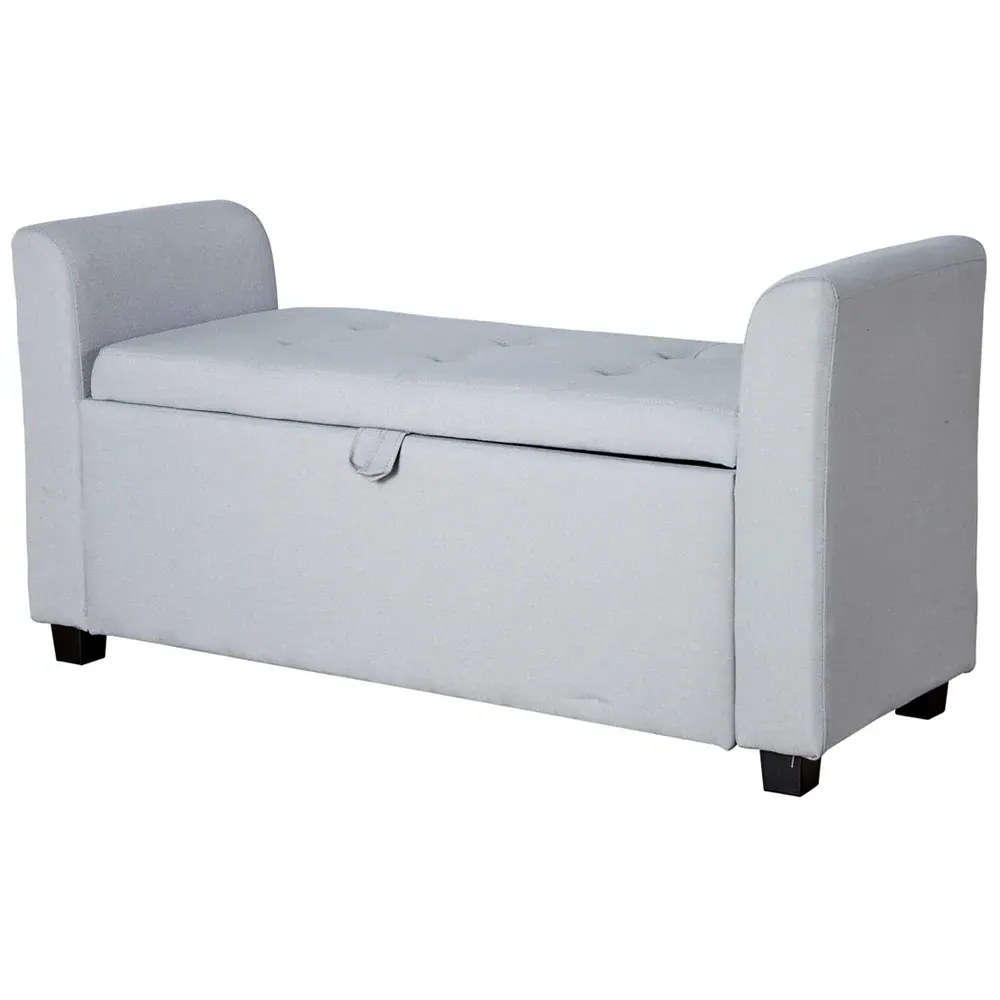 Verona Sleigh Window Seat with Storage - Light Grey