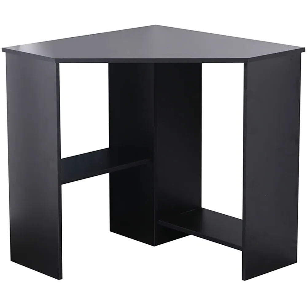 Wellington 2 Shelf Corner Computer Desk - Black