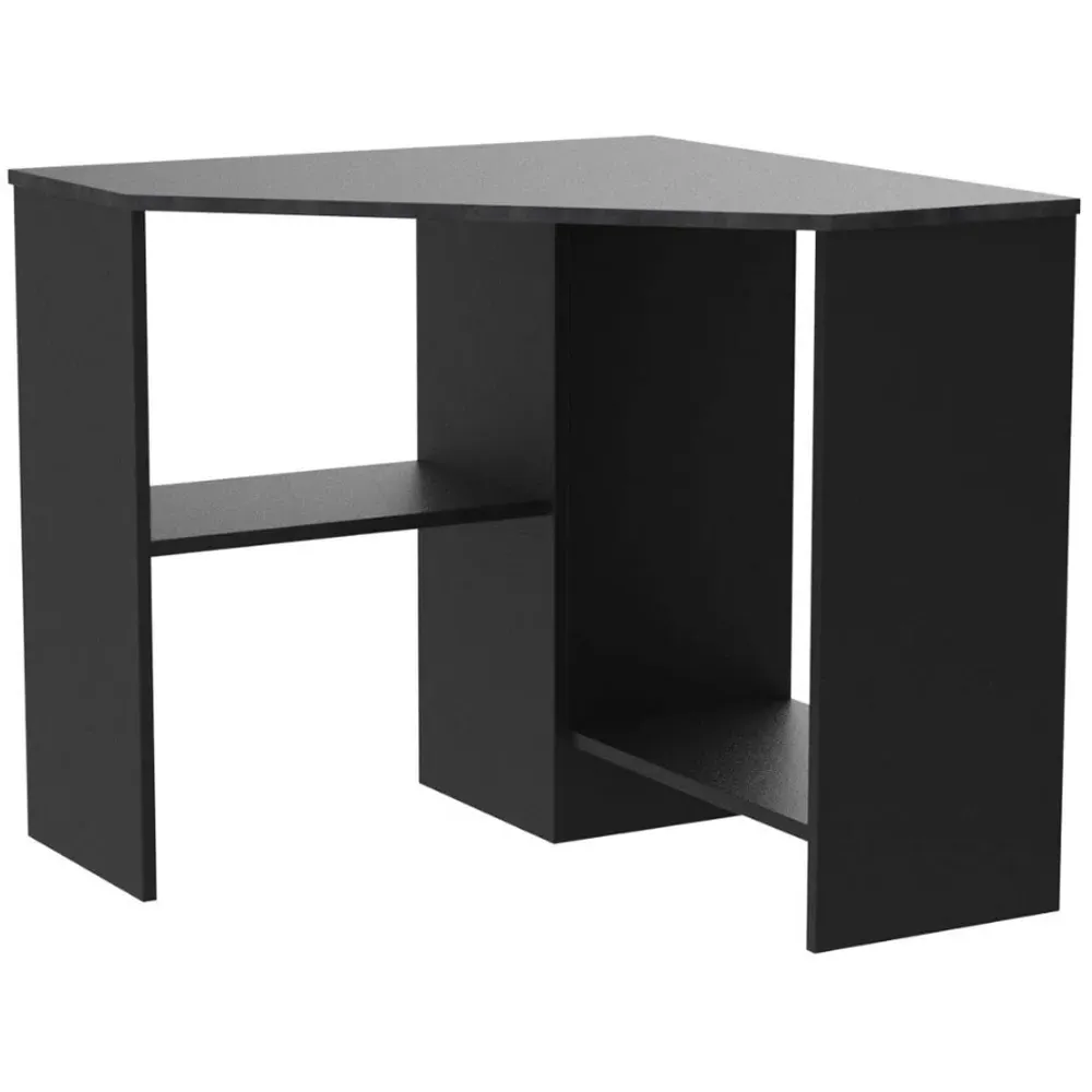 Wellington 2 Shelf Corner Computer Desk - Grey