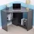 Wellington 2 Shelf Corner Computer Desk - Grey