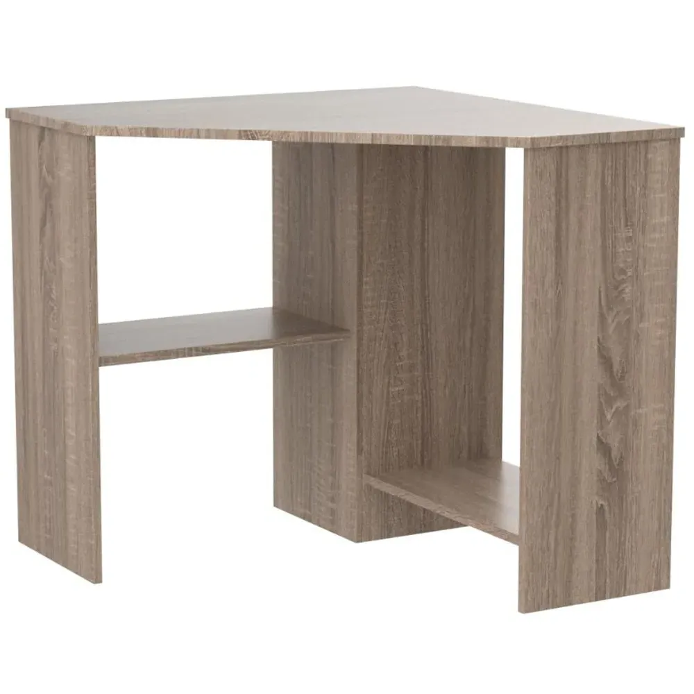 Wellington 2 Shelf Corner Computer Desk - Oak Effect
