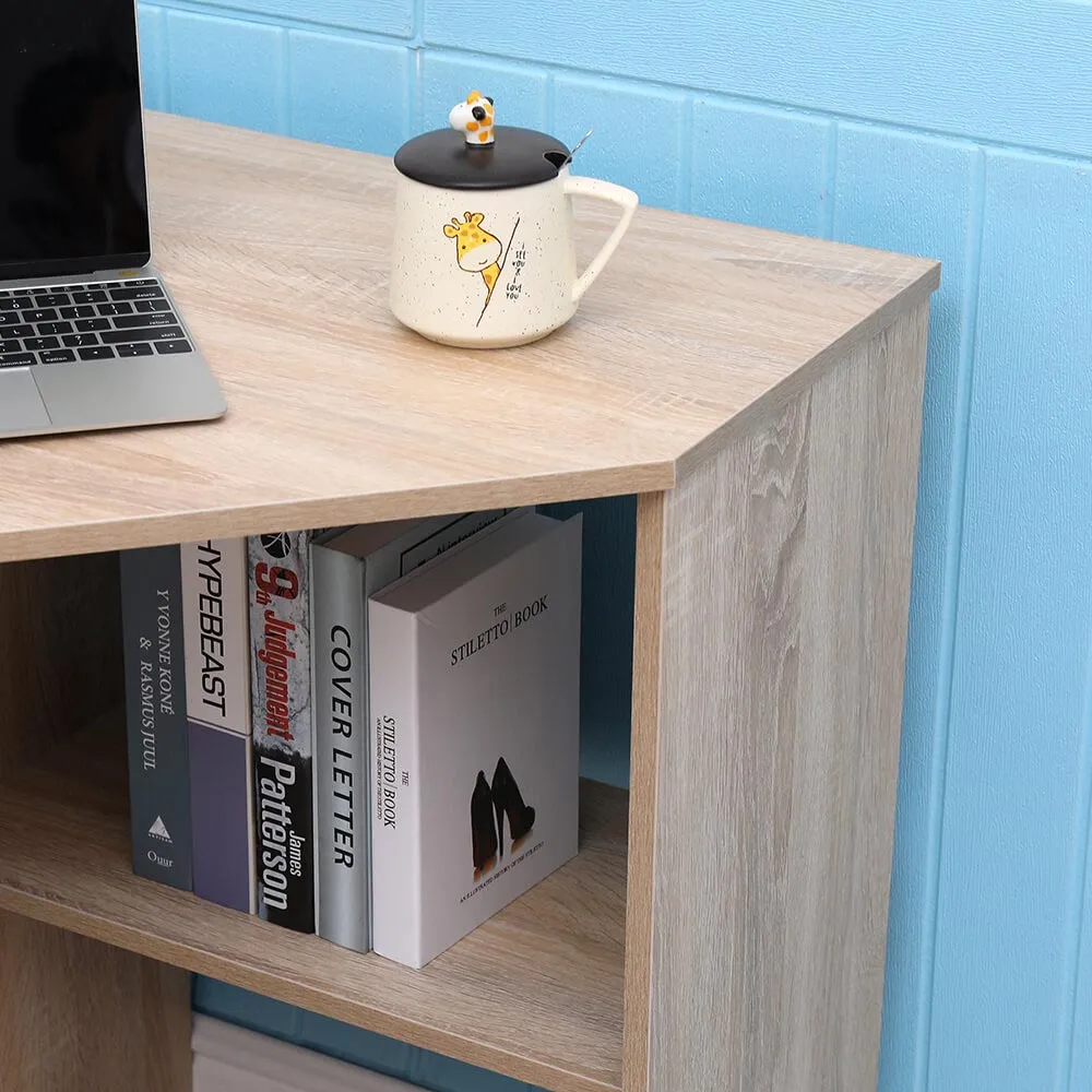 Wellington 2 Shelf Corner Computer Desk - Oak Effect