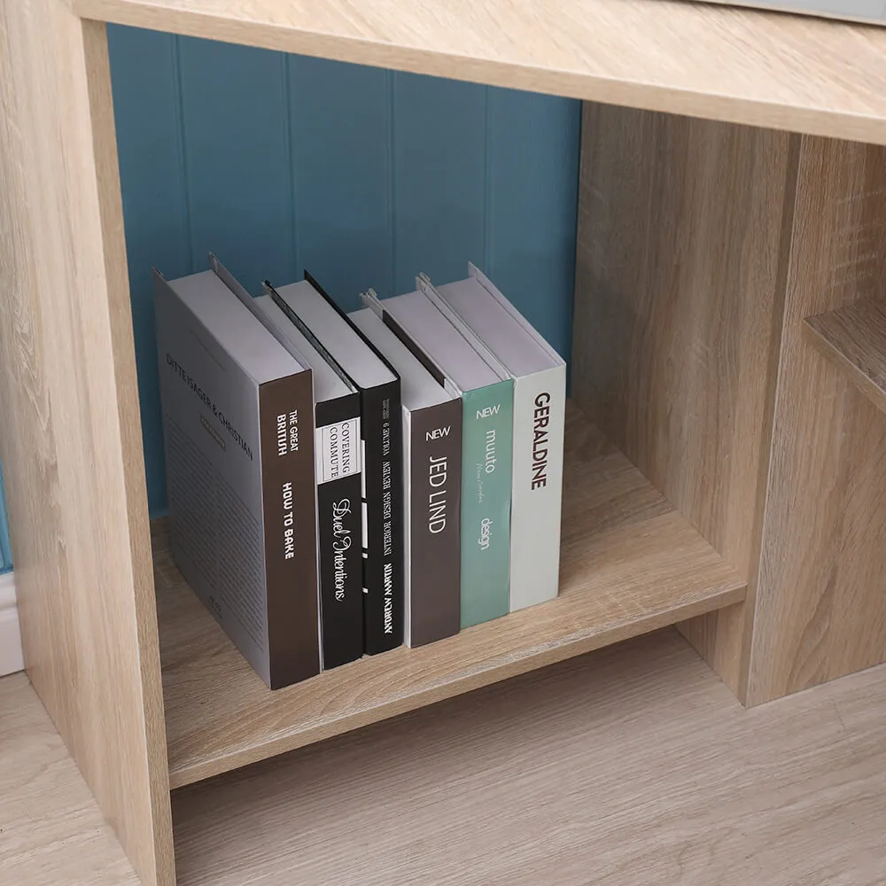 Wellington 2 Shelf Corner Computer Desk - Oak Effect