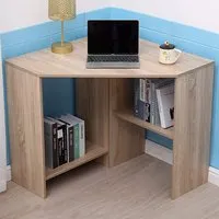 Wellington 2 Shelf Corner Computer Desk - Oak Effect