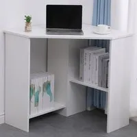 Wellington 2 Shelf Corner Desk - White