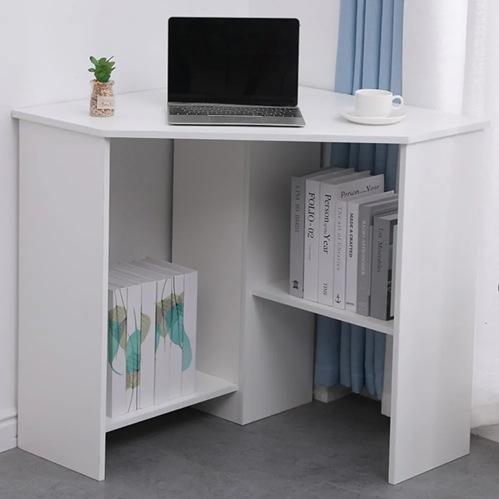 Wellington 2 Shelf Corner Desk - White image
