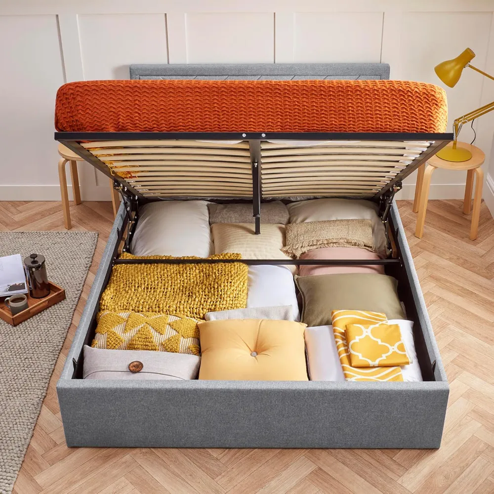 Double Bed Frame with Storage - Grey