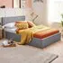 Double Etched Bed Frame with Storage - Grey