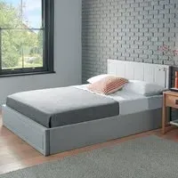 Double Ottoman Bed Frame with Storage - Grey, Velvet