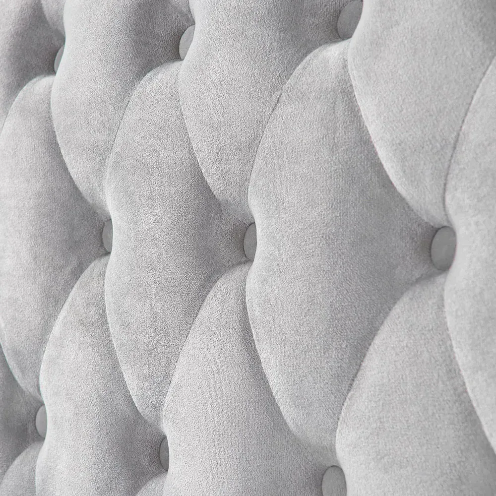 Double Ottoman Bed with Mattress - Grey, Velvet