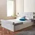 Double Ottoman Bed with Mattress - Grey, Velvet