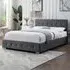 Double Ottoman Bed with Storage - Dark Grey, Linen
