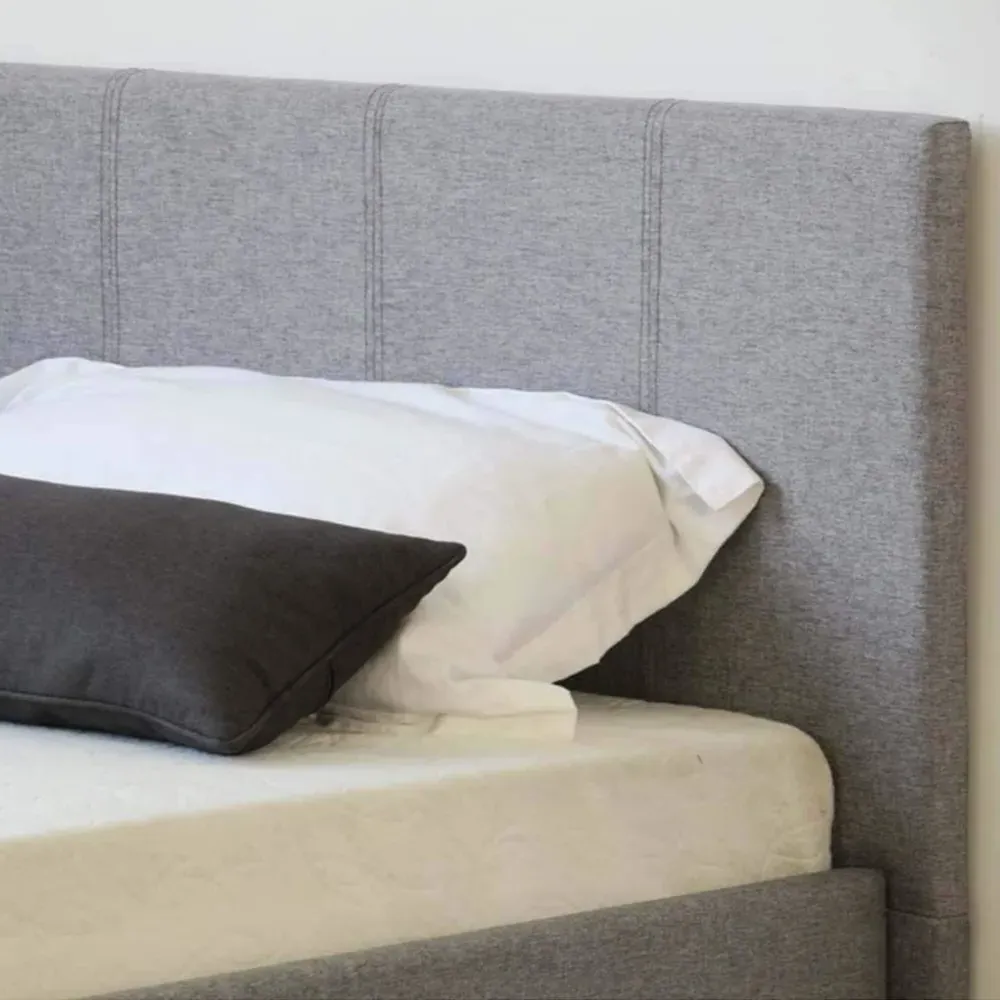 Double Ottoman Bed with Storage - Grey, Linen