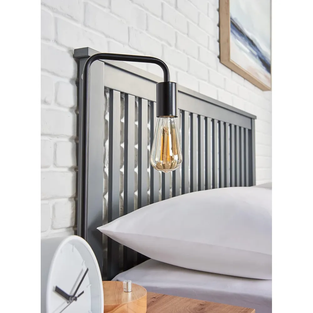 Double Ottoman Bed with Storage - Grey, Wood