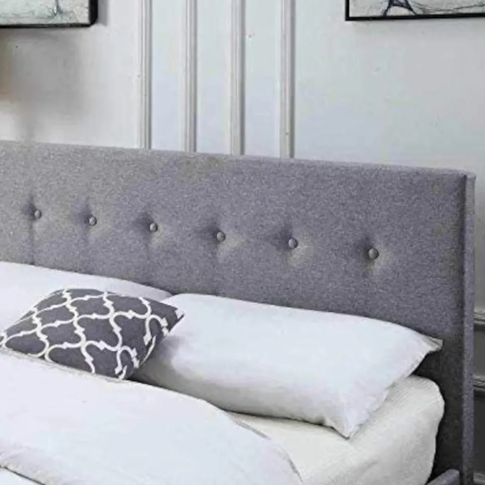 Double Ottoman Storage Bed Frame - Grey, Linen