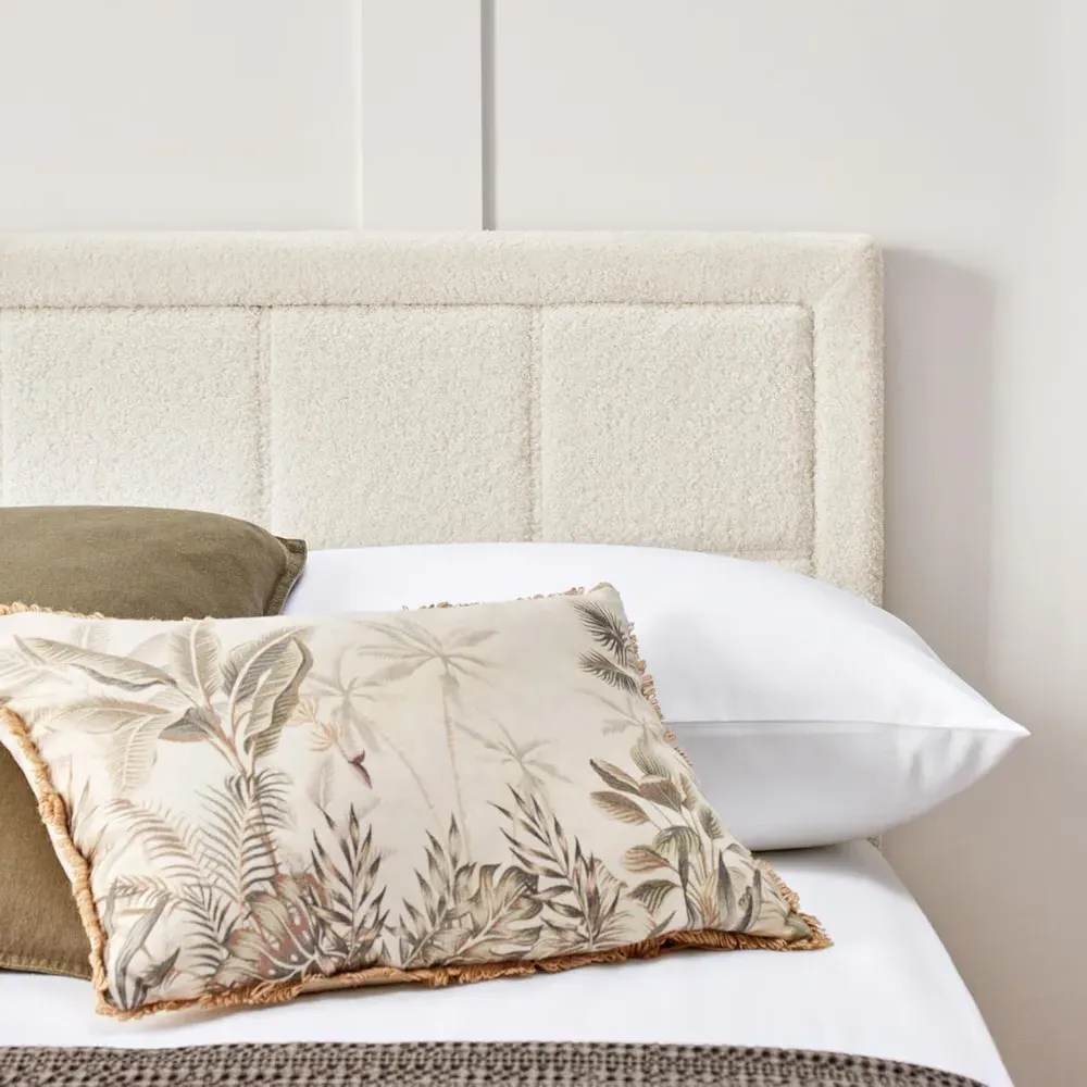 Double Ottoman Storage Bed - White, Boucle