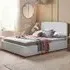 Double Ottoman Storage Bed with Mattress - White, Boucle