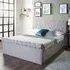 Double Sleigh Ottoman Bed with Mattress - Grey, Linen