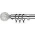 Extendable Curtain Pole with Bubble Finials - Silver, Metal