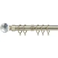 Extendable Curtain Pole with Crystal Finials - Gold, Metal