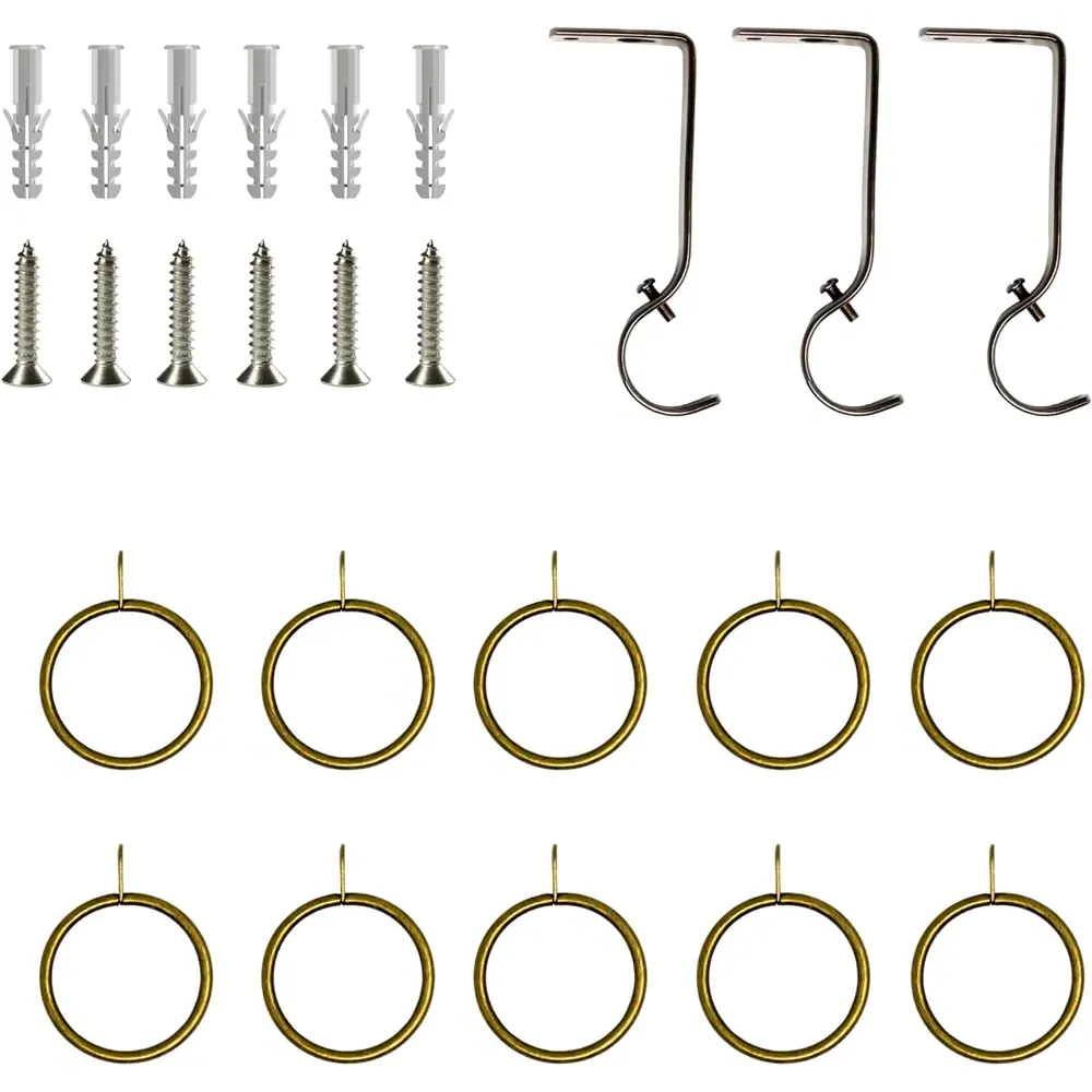 Extendable Curtain Pole with Crystal Finials - Gold, Metal