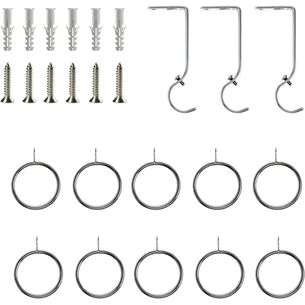 Extendable Curtain Pole with Crystal Finials - Silver, Chrome