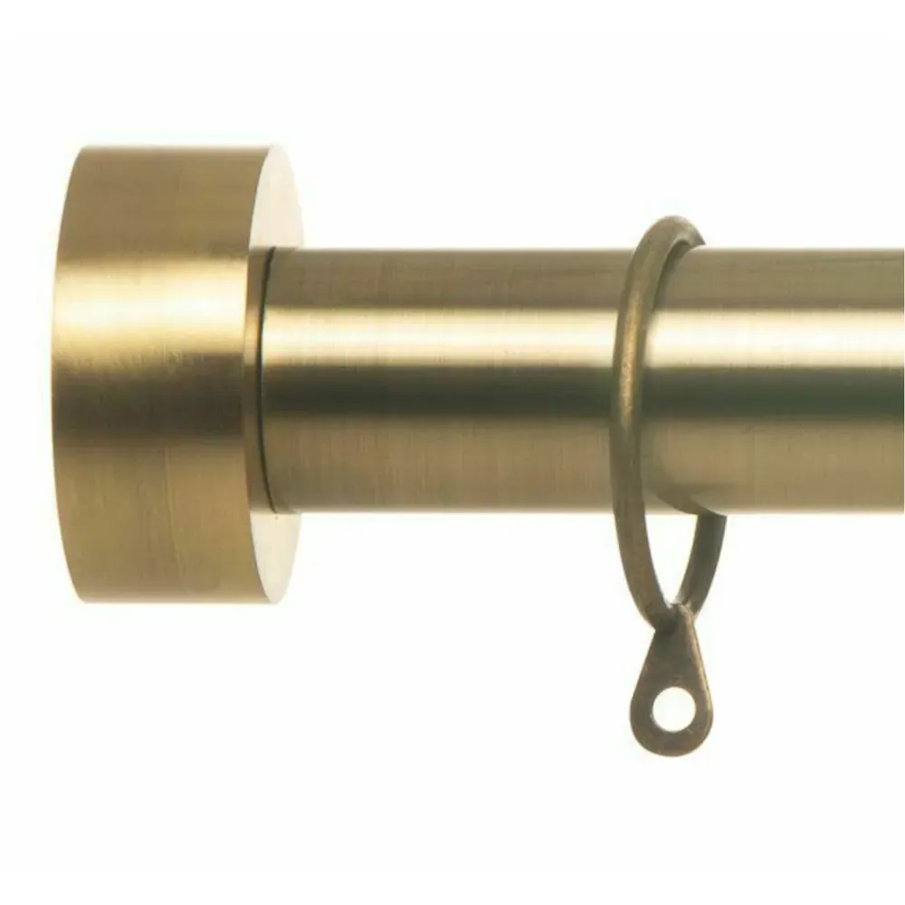 Extendable Curtain Pole with Finials - Antique Brass