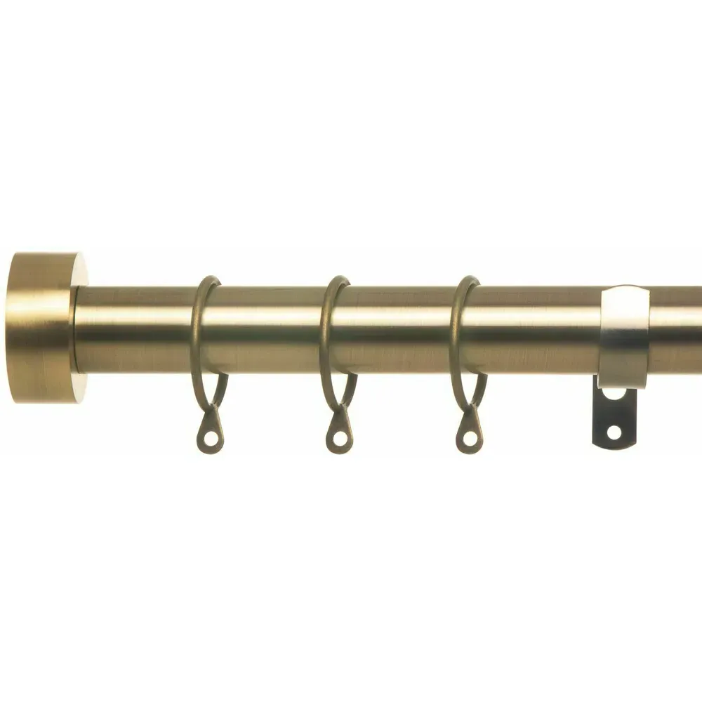 Extendable Curtain Pole with Finials - Antique Brass