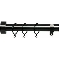Extendable Curtain Pole with Finials - Black Nickel