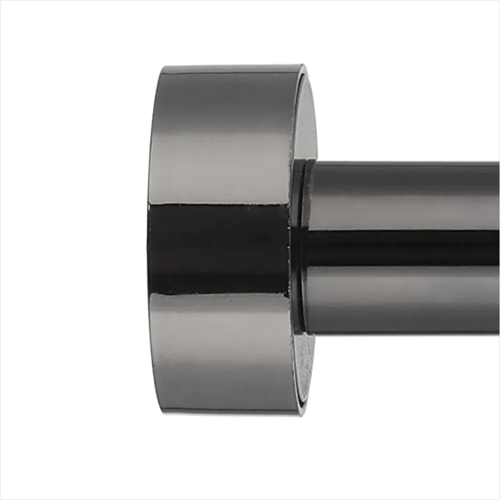 Extendable Curtain Pole with Finials - Black Nickel