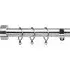 Extendable Curtain Pole with Flat Finials - Chrome