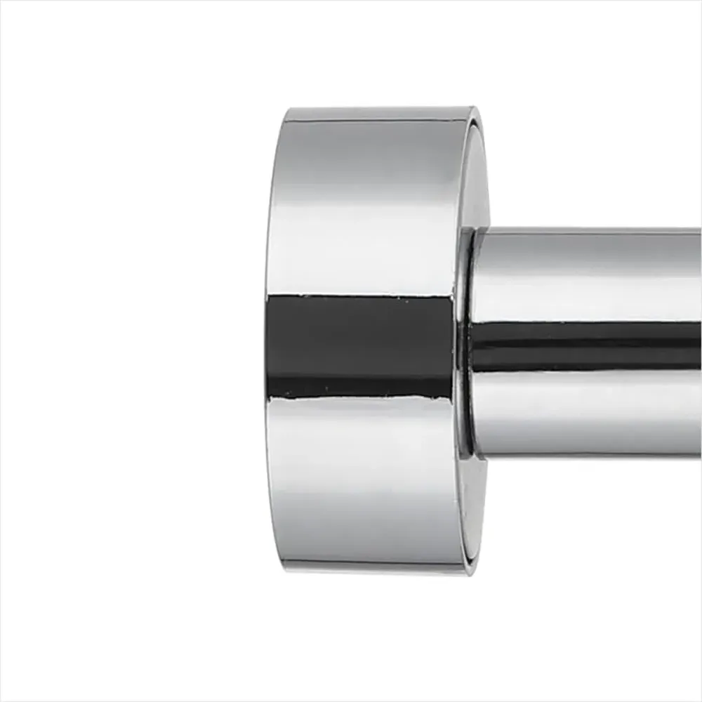 Extendable Curtain Pole with Flat Finials - Chrome