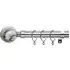 Extendable Curtain Pole with Marble Finials - Silver, Metal