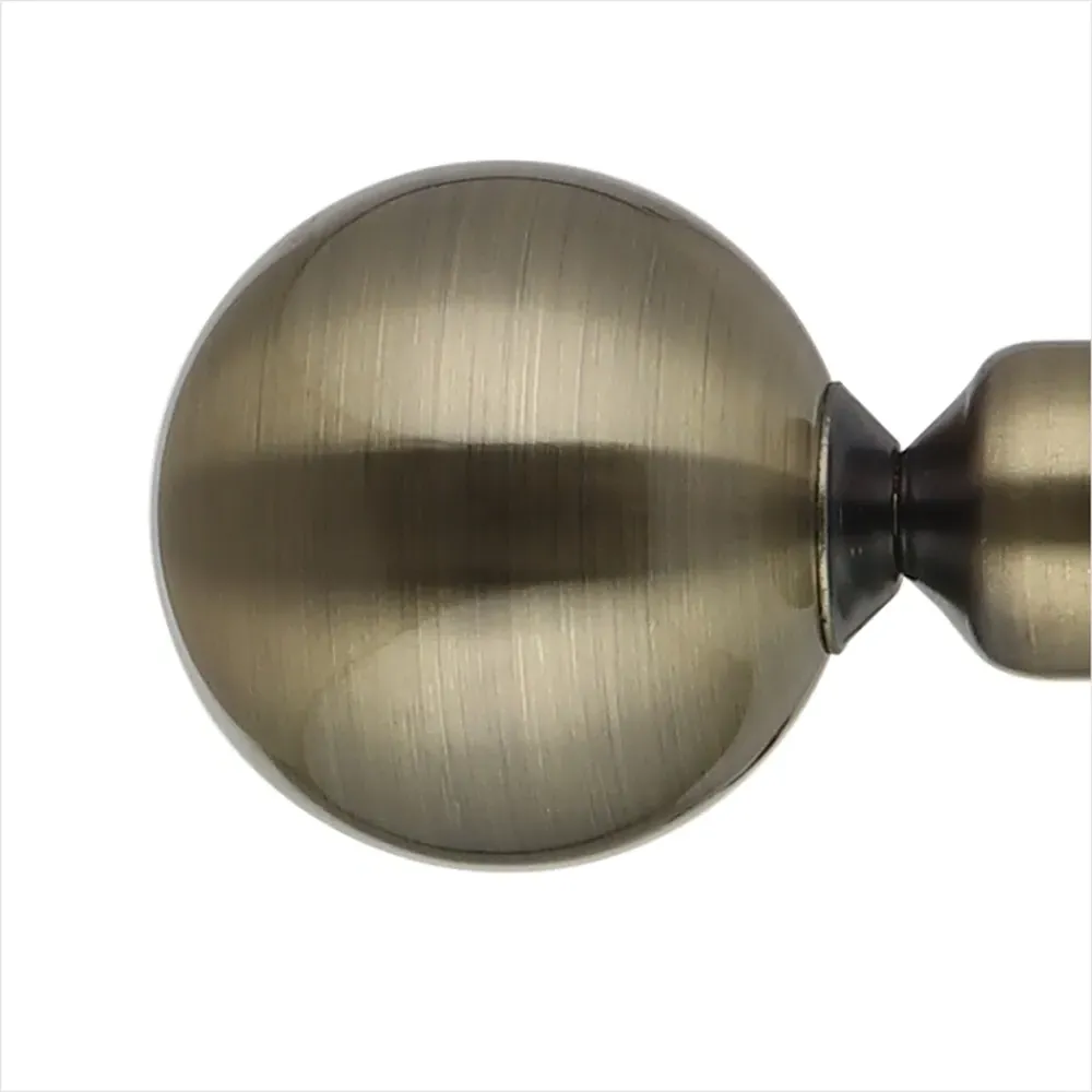 Extendable Curtain Pole with Round Finials - Gold, Metal