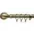 Extendable Curtain Pole with Round Finials - Gold, Metal