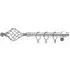 Extendable Curtain Pole with Spiral Crystal Finials - Chrome