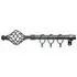 Extendable Spiral Crystal Curtain Pole - Black Nickel