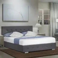 King Size Ottoman Storage Bed with Mattress - Grey, Linen