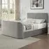 King Size Ottoman TV Bed with Mattress - Grey, Velvet