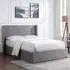King Size Winged Headboard Ottoman Bed with Mattress - Grey, Velvet