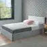 Single Ottoman Bed Frame with Storage and Mattress - Grey, Velvet