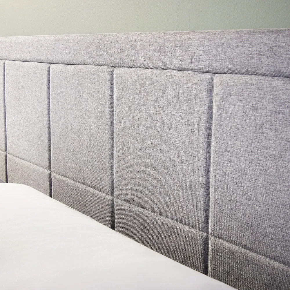 Single Ottoman Bed with Storage - Grey, Linen