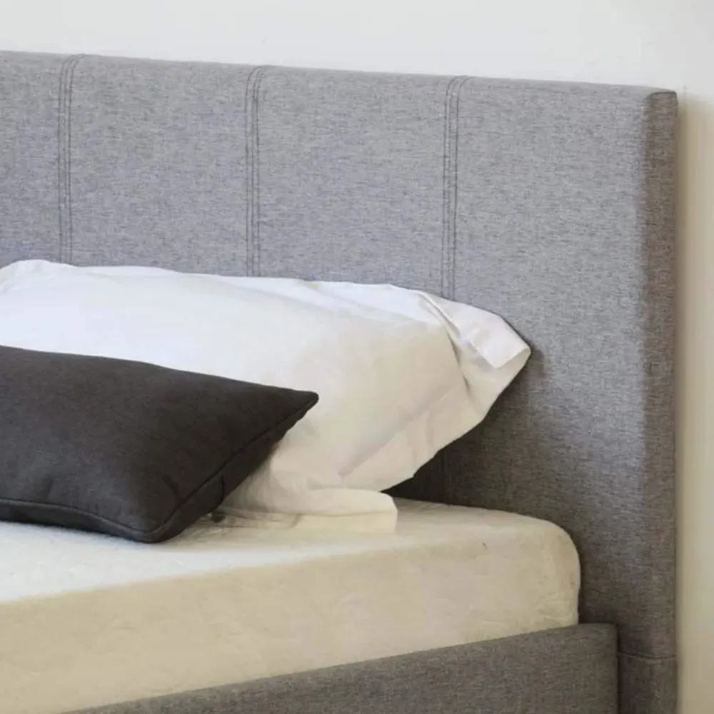 Single Ottoman Bed with Storage - Grey, Linen