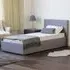 Single Ottoman Bed with Storage - Grey, Linen