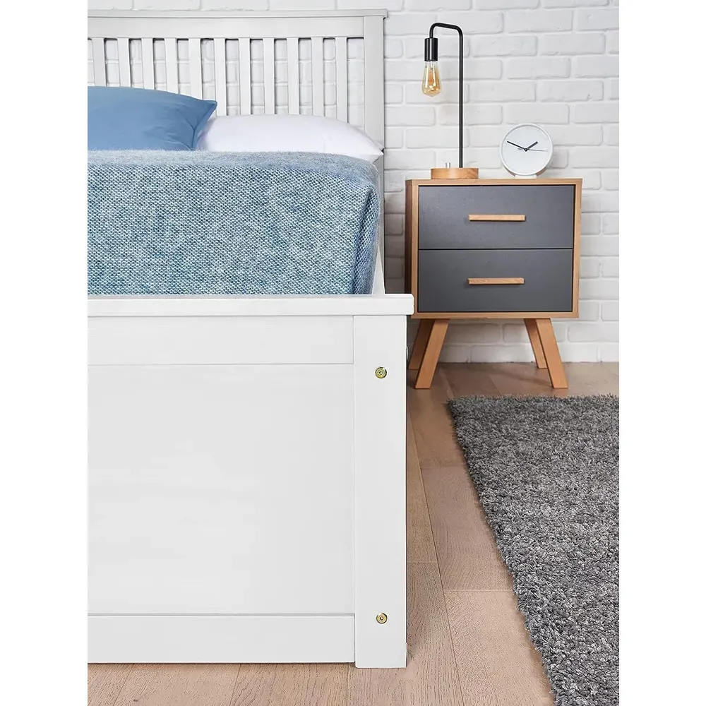 Single Ottoman Bed with Storage - White, Wood