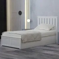 Single Ottoman Bed with Storage - White, Wood