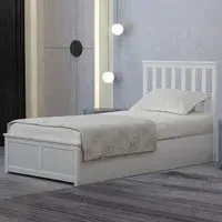 Single Ottoman Bed with Storage - White, Wood