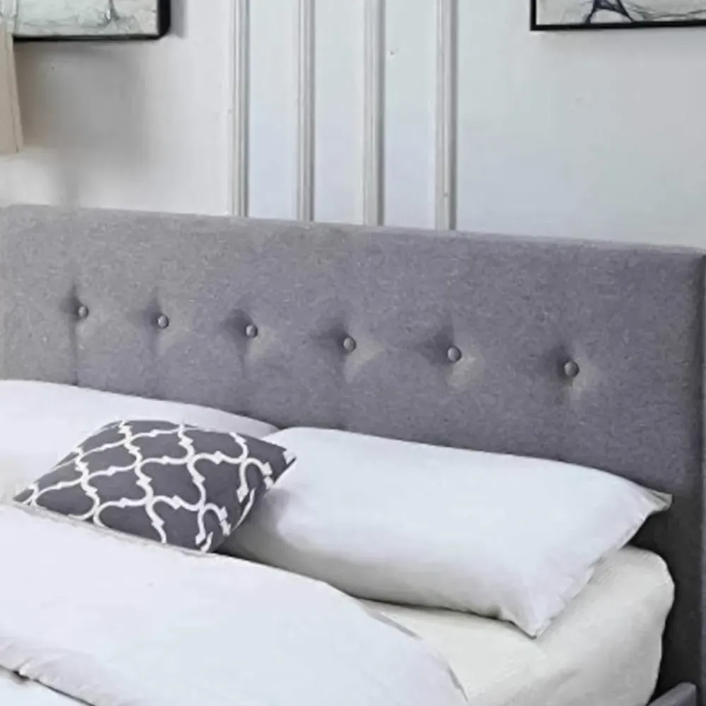 Single Ottoman Storage Bed - Grey, Linen