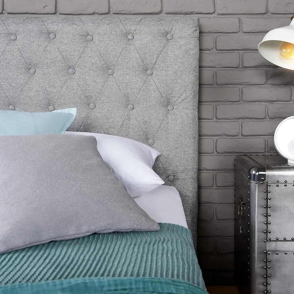 Single Sleigh Ottoman Bed with Storage - Grey, Linen